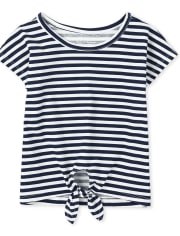 Baby And Toddler Girls Striped Tie Front Top