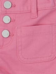 Baby And Toddler Girls Button Front Twill Shorts