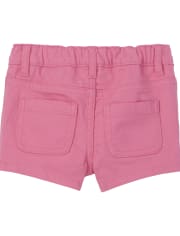 Baby And Toddler Girls Button Front Twill Shorts