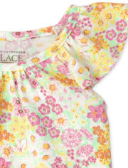 Toddler Girls Floral Flutter Tank Top 4-Piece Set