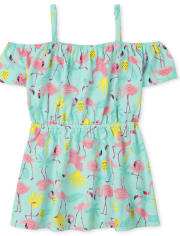 Baby And Toddler Girls Flamingo Cold Shoulder Dress