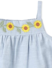 Toddler Girls Sunflower Tank Top 2-Piece Set