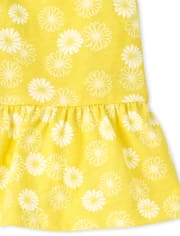 Conjunto de 2 piezas de camiseta sin mangas con hombros anudados y flores para niñas pequeñas