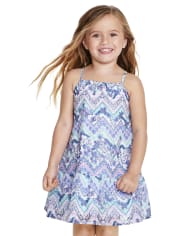 Baby And Toddler Girls Mommy And Me Floral Chevron Halter Dress