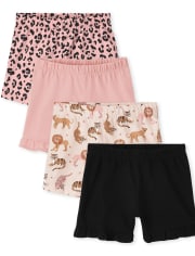 Toddler Girls Ruffle Shorts 4-Pack