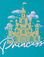 Camiseta con estampado de princesa para niñas
