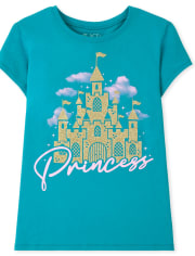 Camiseta con estampado de princesa para niñas