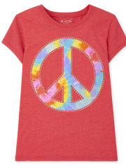 Girls Peace Sign Graphic Tee