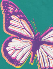 Paquete de 3 camisetas con gráfico de mariposa para niñas