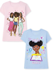 Paquete de 2 camisetas con gráfico para niñas