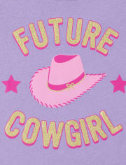 Camiseta con estampado de vaquera para bebés y niñas pequeñas