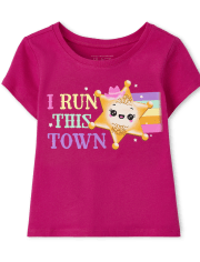 Baby And Toddler Girls Run This Town Graphic Tee