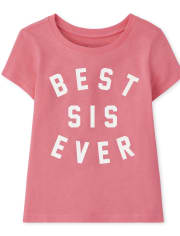 Camiseta con estampado de hermanas familiares a juego para bebés y niñas pequeñas