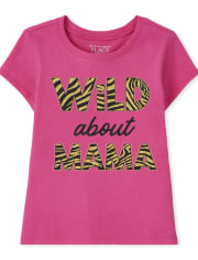 Camiseta con gráfico salvaje para bebés y niñas pequeñas
