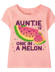 Camiseta estampada de melón para bebés y niñas pequeñas