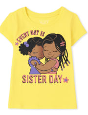 Baby And Toddler Girl Sister Day Graphic Tee
