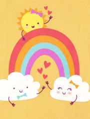 Camiseta con estampado de arcoíris para bebés y niñas pequeñas