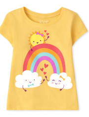 Baby And Toddler Girls Rainbow Graphic Tee
