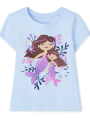 Baby And Toddler Girl Mermaid Graphic Tee