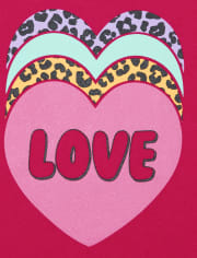 Baby And Toddler Girls Love Heart Graphic Tee
