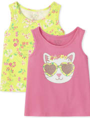 Toddler Girls Graphic Tank Top 2-Pack