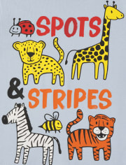 Paquete de 3 camisetas con estampado de animales para niños pequeños