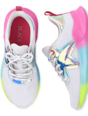 Girls Holographic Star Sneakers