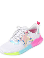 Girls Holographic Star Sneakers