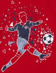 Camiseta estampada de fútbol para niños