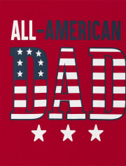 Camiseta con estampado de papá americano de la familia a juego para hombre