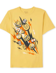 Camiseta con estampado de emoji para niños