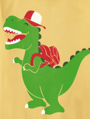 Paquete de 2 camisetas con estampado de Dino para niños de jardín de infantes