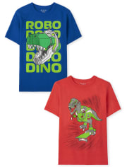 Boys Robo Dino Graphic Tee 2-Pack