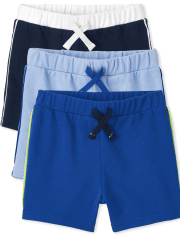 Toddler Boys Side Stripe French Terry Shorts 3-Pack