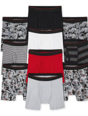 Boys Camo Boxer Brief Underwear 10-Pack