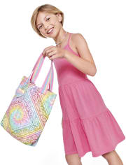 Girls Rainbow Bandana Tote Bag