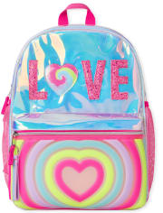 Girls Holographic Love Backpack