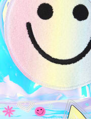 Mochila holográfica Shakey Happy Face para niñas