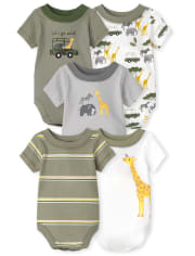 Baby Boys Safari Bodysuit 5-Pack