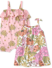Conjunto de 2 vestidos de tirantes para bebé niña