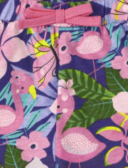 Lot de 2 shorts à volants et flamants roses pour bébé fille