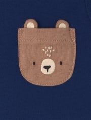 Conjunto de ropa de juego de 3 piezas con osito para bebé niño