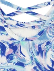 Camiseta sin mangas con espalda cruzada y estampado para niñas