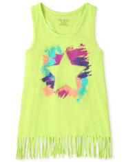 The Childrens Place Girls Baby Graphic Fringe Tank Top 