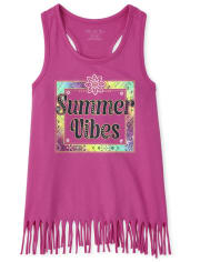 Girls Graphic Fringe Tank Top