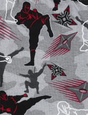 Boys Glow Ninja Snug Fit Cotton Pajamas