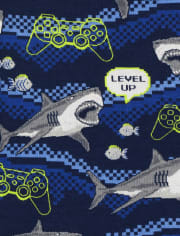 Lot de 2 pyjamas en coton ajustés Glow Shark Gamer pour garçon