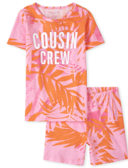 Girls Tropical Snug Fit Cotton Pajamas