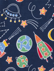 Pijama de algodón unisex para bebés y niños pequeños Glow Rocket Ship Snug Fit