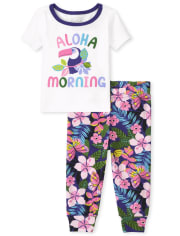 Baby And Toddler Girls Aloha Snug Fit Cotton Pajamas